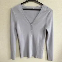 本日のみ値下げ　IÉNA イエナ　リブVネック カーディガン　ブルー