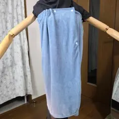 【新品・未使用】ラップタオル 2枚セット 75cm丈 巻きタオル ブルー