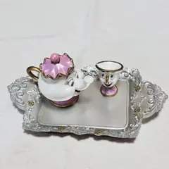 ディズニー　美女と野獣　ポット婦人　チップ　小物入れ　アクセサリートレイ