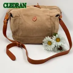 CLEDRAN クレドラン 帆布×本革 ショルダーバッグ ベージュ 日本製のサムネイル