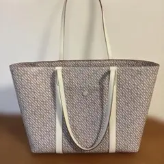 モノグラム柄トートバッグ ベージュ/ホワイト