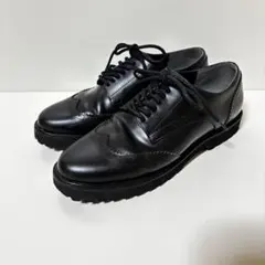 【美品】ブラックレザー ウィングチップシューズ 24.0