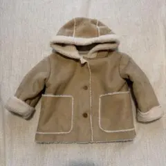 ZARA フード付きベージュコート 9-12ヶ月