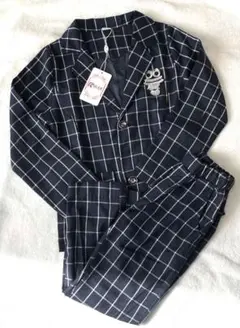 ☆☆男の子☆ネイビー×白チェック・フォーマル・スーツ卒業・入学式(130)☆☆