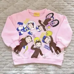 【最終お値下げ】おさるのジョージ 子供服 ベビー服 95 ピンク トレーナー
