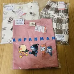 新品 アンパンマン 半袖Tシャツ 2枚セット 110 女の子 ピンクのサムネイル