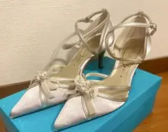 ソフィアコレクション　パンプス　フォーマル　ブライダル　シルバー　23センチ