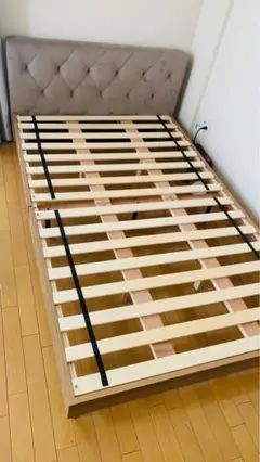 LOWYA ベルベッド調ヘッドボード　セミダブルベッドフレーム