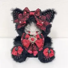 にじぱぺっと♡10cmサイズ ぬい服♡ブラック♡おすわり♡ねこちゃん♡②