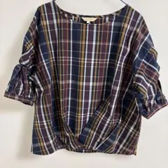 お値下げ HusHusH チェック柄 半袖ブラウスのサムネイル