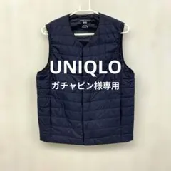 UNIQLO ユニクロ ウォームパデッド ダウンベスト M ネイビー 収納袋付き