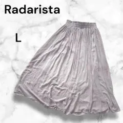 ラダリスタ プリーツスカート【L】フレア ウエストゴム 透け感 無地 大人可愛い