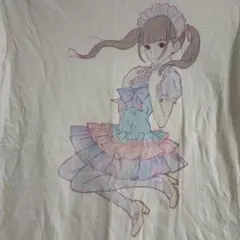 レア　美品　SPINNS 岸田メル メイド　イラスト　Tシャツ　白　Ｍのサムネイル