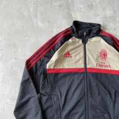 【オーバーサイズ、ACミラン】adidasトラックジャケット古着ジャージ赤黒