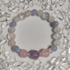 パワーストーン　天然石　ブレスレット　ローズクォーツ他　15cm　No.344