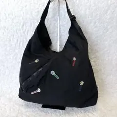 【美品】SALON de RUBAN × PEZ ショルダー　トートバッグ　黒