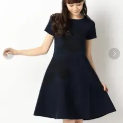 トッカ　TOCCA フラワープリント　ワンピース　半袖　M ネイビー