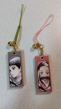 鬼滅の刃 木製ストラップ 2個セット