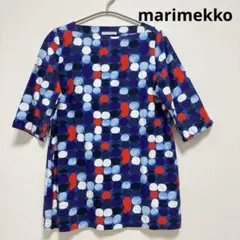 マリメッコ　コットン　五分袖　ワンピース　マルチカラー　チュニック ドットのサムネイル