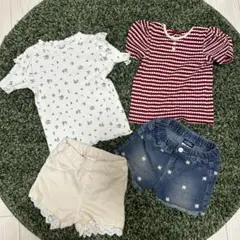 après les cours Tシャツ2枚とショートパンツ2枚セット 90cmのサムネイル