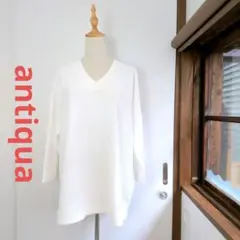 antiqua アンティカ Vネックドロップショルダートップスのサムネイル