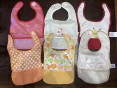 お食事エプロン 6枚セット 防水 ポケット付き まとめ売り ベビー キッズ