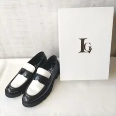 【新品未使用】LucaGrossi　ラウンド タンクソール ローファー コンビ