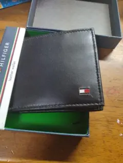 TOMMY HILFIGER 이중 지갑 가죽 블랙