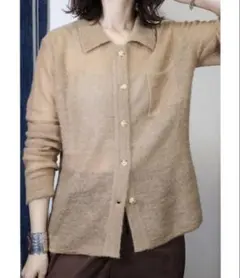 HOWIE polo knit cardigan ベージュ