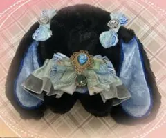 ぬい服　ぬいぐるみ用服　着ぐるみ　黒　水色　10cmぬいぐるみ用　ちびぐるみ