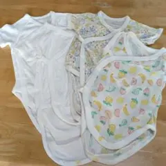 【UNIQLO/ユニクロ】ベビー肌着/肌着/半袖/前開き/4枚/60，70サイズ