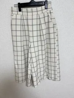 レディース　ガウチョパンツ ハーフパンツ チェック柄 キュロット