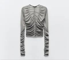 zara ドレープチュールトップス