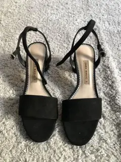 zara basic ザラ ベーシック サンダル スエード ブラック ハイヒール