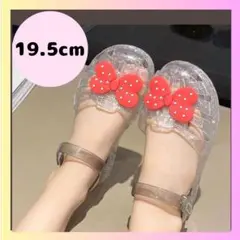 ラバーサンダル　19.5cm 　クリア　透明 　プリンセス リボン　海