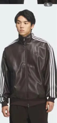 アディダス　レザージャケット　ブラウン