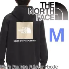 ノースフェイス パーカー フード付き ボックスロゴ カンガルーポケット 黒 M
