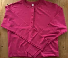 ユニクロ UVカット クルーネック カーディガン（長袖） ピンク Sサイズ