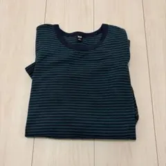 ユニクロ ソフトリブボーダークルーネック L