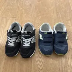 New Balance キッズスニーカー ブラック17/ネイビー16