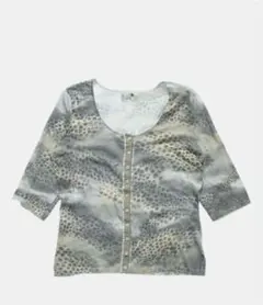 レオパード柄 半袖 カーディガン S ヒョウ柄