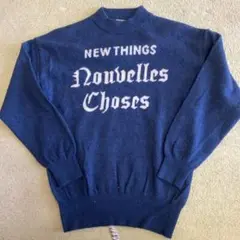 エリオポール　NEW THINGS ニットセーター 長袖 ネイビー38 usedのサムネイル