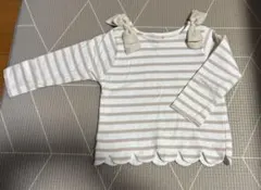 petit main ストライプ柄 長袖カットソー110