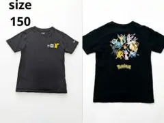 ​【ニューエラ×ポケモン】キッズ150 Tシャツ ピカチュウ イーブイフレンズ黒のサムネイル