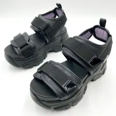 ヨースケ 厚底サンダル スポーツサンダル ブラックパープル S Y1685