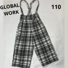 グローバルワーク　チェック柄ズボン　 110 オーバーオール　ワイドパンツ