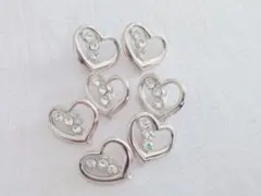 ボタンまとめ売り61（ハートシルバー1.1×1.8）