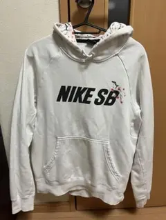 NIKE SB パーカー　白色　ホワイト　花柄　桜　チェリー　Mサイズ　フード付