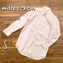 【新品】mila schonミラ・ショーン コットン製ロゴ総柄ビジメスシャツSのサムネイル