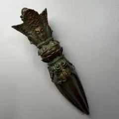 6213】翡翠ペンダントトップ トーテムポール 金具部分k14刻印 年代物 